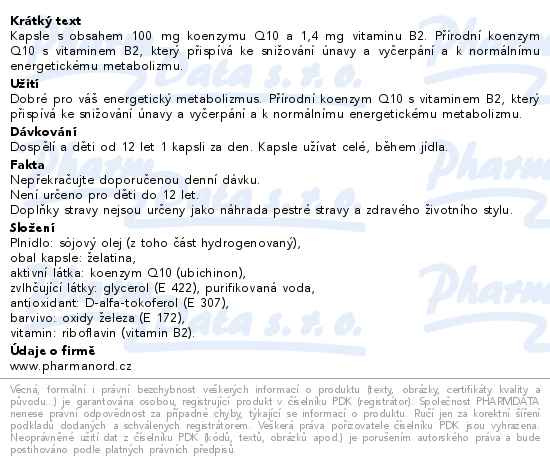 Příbalový leták - Bioaktivní Q10 Gold 100mg 150 kapslí