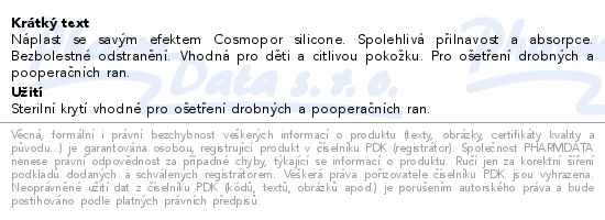 Příbalový leták - Cosmopor Silicone 10x8cm 5ks