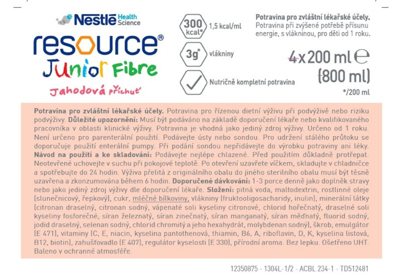 Příbalový leták (SUKL) - Resource Junior Fibre Jahoda por.sol.4x200ml