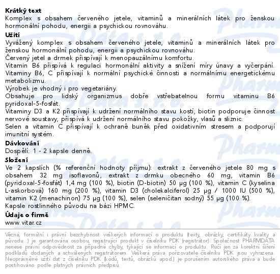 Příbalový leták - Maxi Vita ESSENTIALS FemBalance 60 kapslí