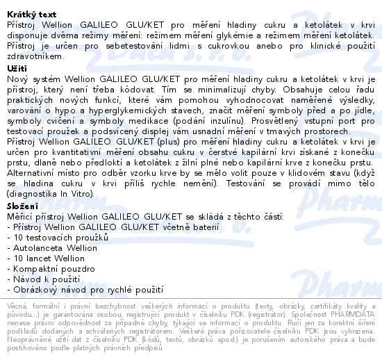Příbalový leták - Wellion GALILEO GLU/KET glukometr set žlutý