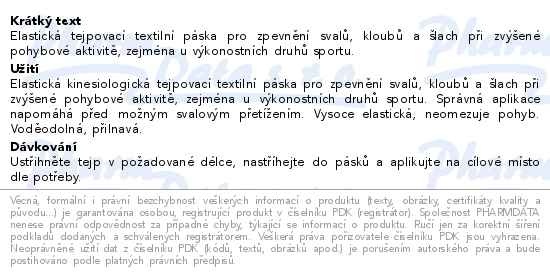 Příbalový leták - FIXAtape Sport Standard tejpovací páska 5cmx5m tělová