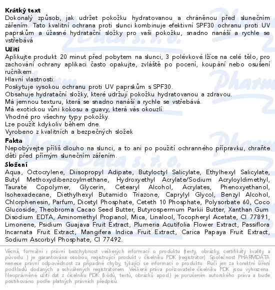 Příbalový leták - Hawaiian Tropic Hydration protection SPF30 180ml