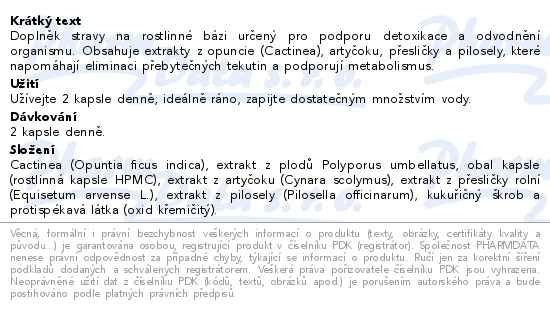 Příbalový leták - SKINDERMA Detox 40 kapslí