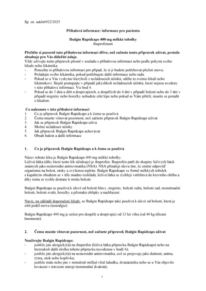 Příbalový leták (SUKL) - Ibalgin Rapidcaps 400mg cps.mol.20