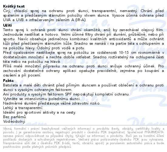 Příbalový leták - Ladival SPORT sprej OF50+ 150ml