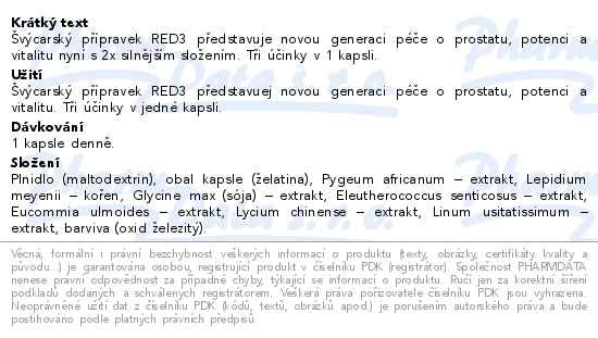 Příbalový leták - Cemio RED3 90 kapslí