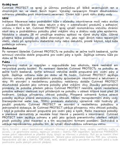 Příbalový leták - Cutimed Protect Spray ochrana chronických ran 28ml