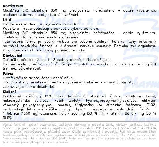 Příbalový leták - MaxiMag BiG Bisglycinát+vit.B6 60 tablet