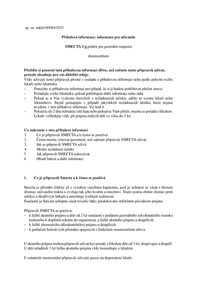 Příbalový leták (SUKL) - Smecta 30 sáčků po 3g