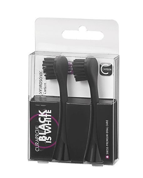 73349123-Náhradní hlavice hydrosonického kartáčku Black is White carbon 2ks