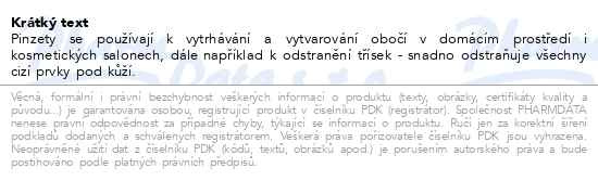 Příbalový leták - Pinzeta kosmetická zkosená 90mm SI-014