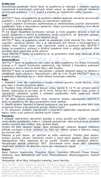 Příbalový leták - AKUTOL Sprej na popáleniny 50 ml(klas. kód II.A)