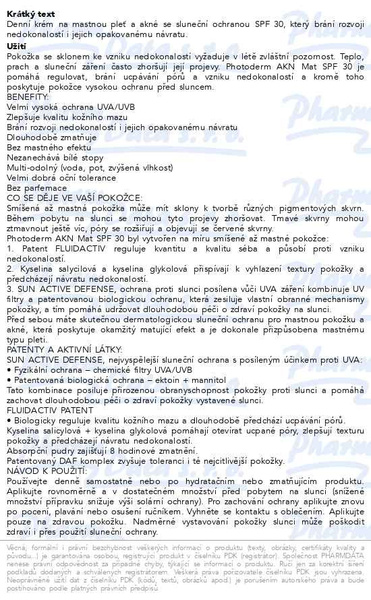 Příbalový leták - BIODERMA Photoderm AKN Mat SPF30 40ml