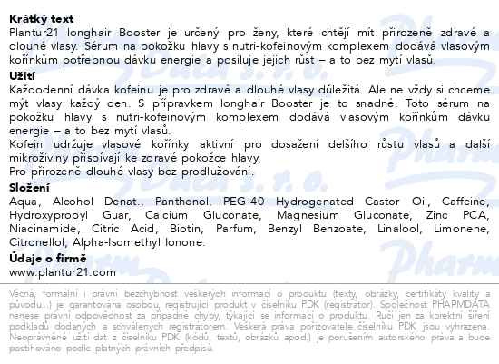 Příbalový leták - Plantur21 longhair Booster Sérum 125ml
