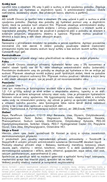 Příbalový leták - AD lotio Chronic DrKonrad 500ml
