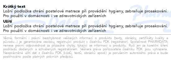 Příbalový leták - Podložka ložní PVC 83x100cm