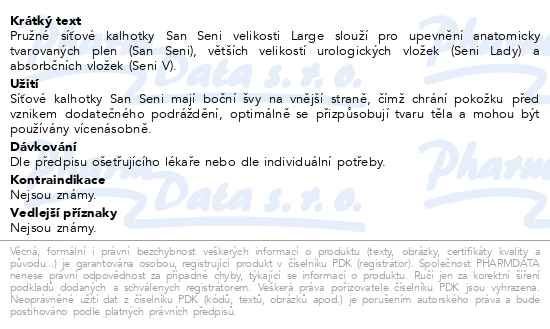 Příbalový leták - Seni San síťové kalhotky Large 2ks