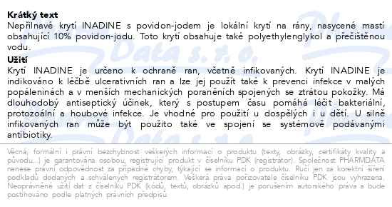 Příbalový leták - Inadine 9.5x9.5 10ks