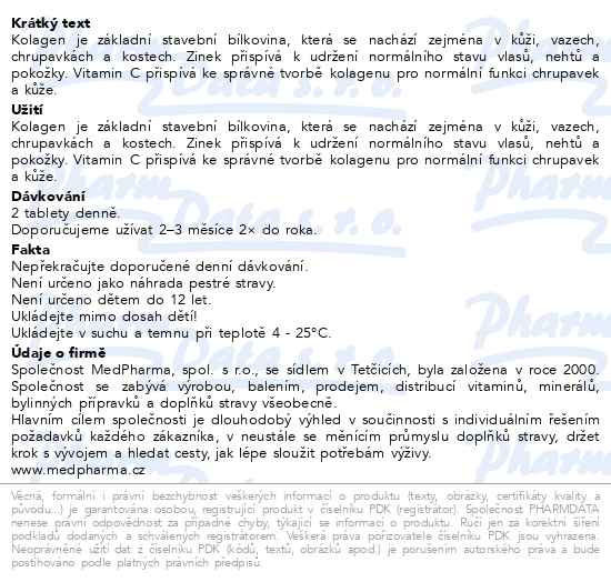 Příbalový leták - MedPharma Kolagen Beauty biotin selen zin.tbl.107