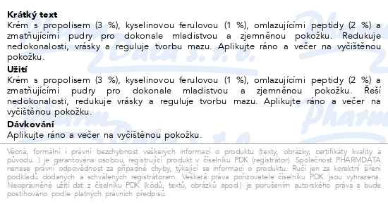 Příbalový leták - ESTHEDERM Propolis+Ferulic acid perfect.cream 50ml