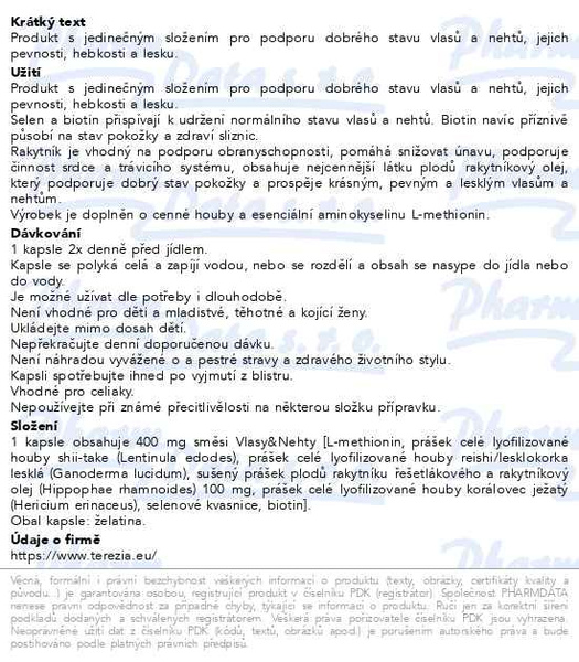 Příbalový leták - TEREZIA Vlasy & Nehty cps.60