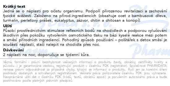Příbalový leták - Herbalex detoxik.náplast s konopím 10ks+40%gratis