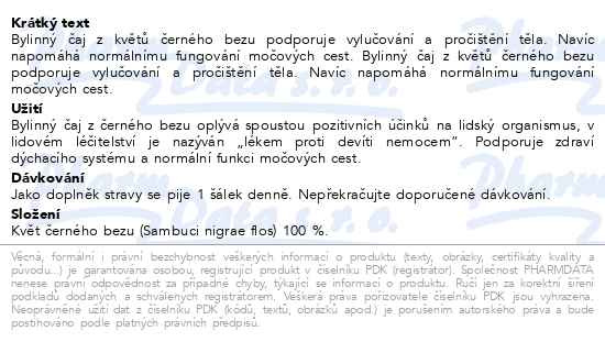 Příbalový leták - LEROS Černý bez 20x1g