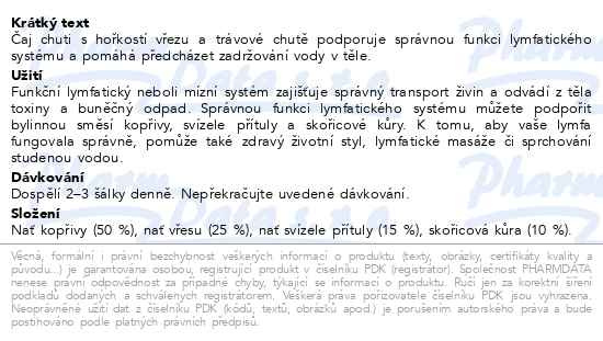 Příbalový leták - LEROS Očista Lymfa 20x1.5g