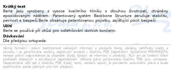 Příbalový leták - Berle předl.franc FDI"safe walk" béž 140467