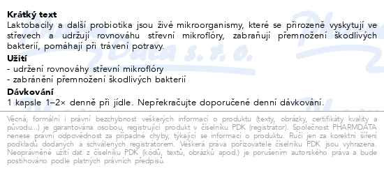 Příbalový leták - Probiotika komplex laktob.+bifidobak.vegan.cps.90