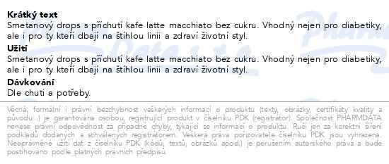 Příbalový leták - Vivil Creme life kafe latte macch.bez cukru 60g
