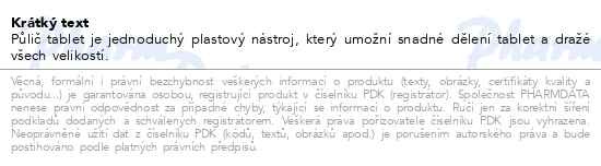 Příbalový leták - Půlič tablet