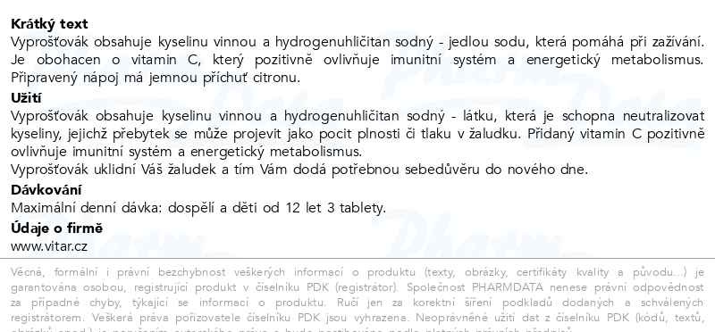 Příbalový leták - Vyprošťovák Active eff.tbl.20