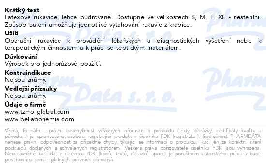 Příbalový leták - Ambulex rukavice latexové jemně pudrované M 100ks