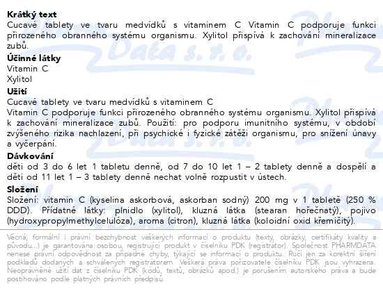 Příbalový leták - Müllerovi medvídci s vit.C a přích.citronu tbl.45