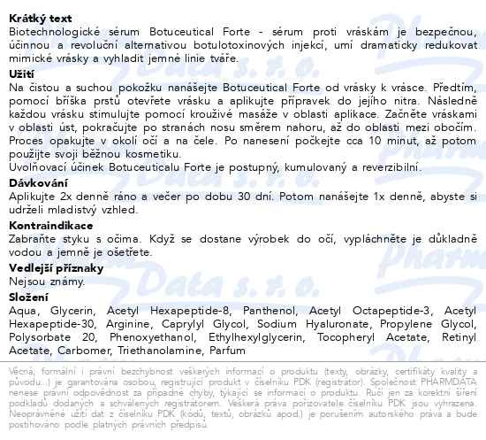 Příbalový leták - FC Botuceutical Forte 30ml