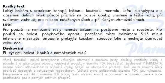 Příbalový leták - BIONE bylin.balzám Kostival/Kaštan koň.300ml