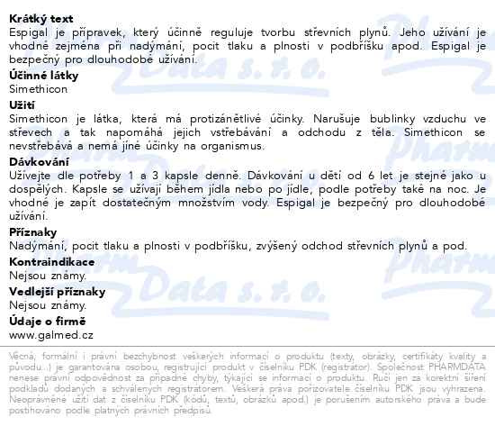 Příbalový leták - Espigal 80mg cps.100 Galmed