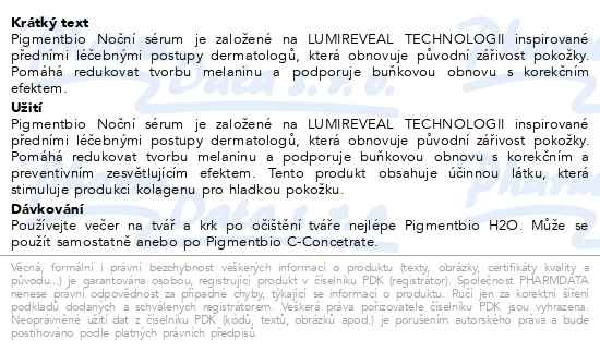 Příbalový leták - BIODERMA Pigmentbio noční sérum 50ml