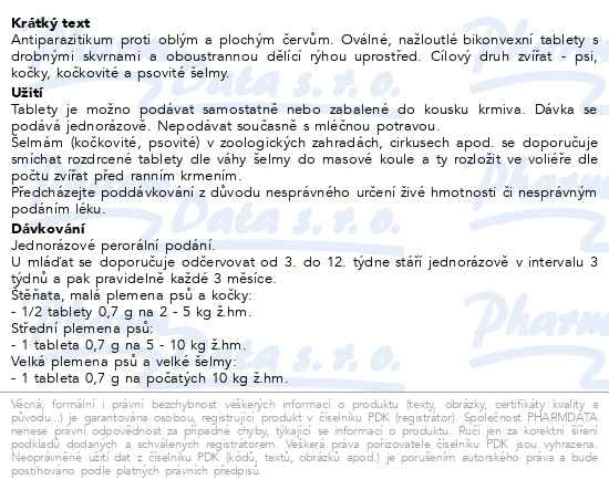 Příbalový leták - Caniverm forte tbl.6x0.7g a.u.v.