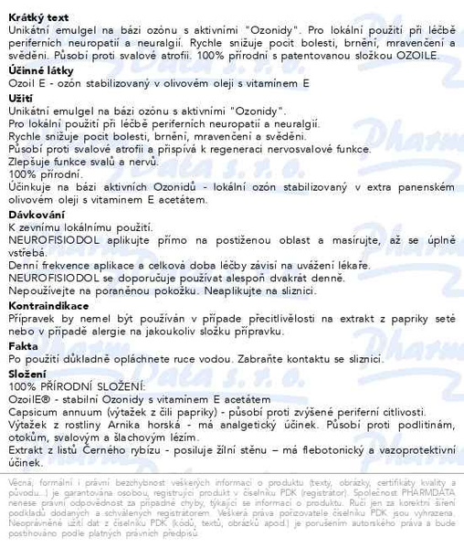 Příbalový leták - NEUROFISIODOL emulgel na periferní neuropatie 40ml