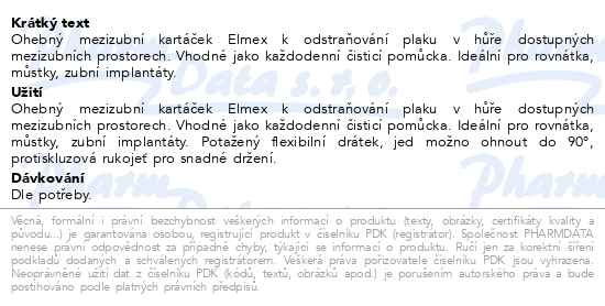 Příbalový leták - Elmex mezizubní kartáček 0.5mm vel.2 8ks