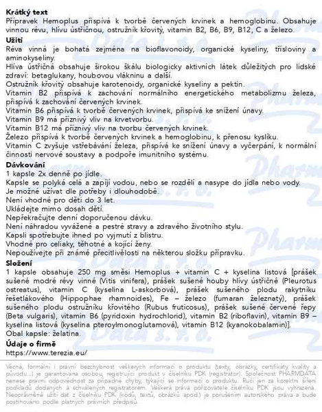 Příbalový leták - HEMOPLUS+Kys.listová cps.50+10 vhodné pro těhotné