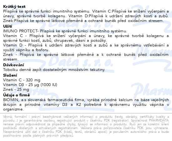 Příbalový leták - Biomin IMUNO PROTECT 60 tob.