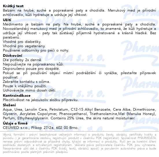 Příbalový leták - Medimento Foot balm balzám na nohy 60ml
