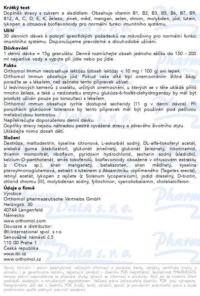Příbalový leták - Orthomol Immun 30 denních dávek