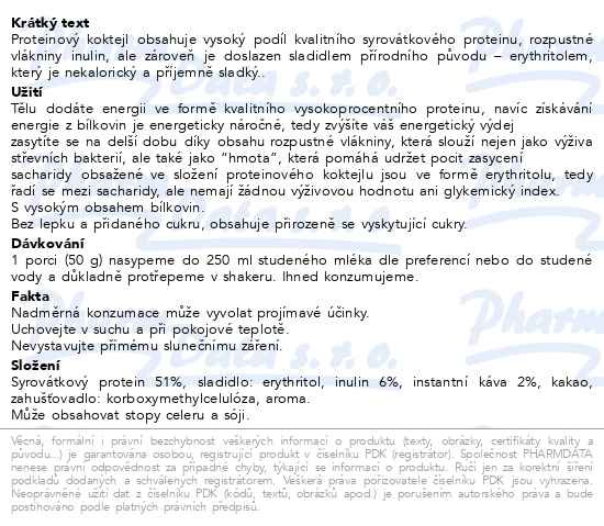 Příbalový leták - Fan Proteinový nápoj kávový 150g
