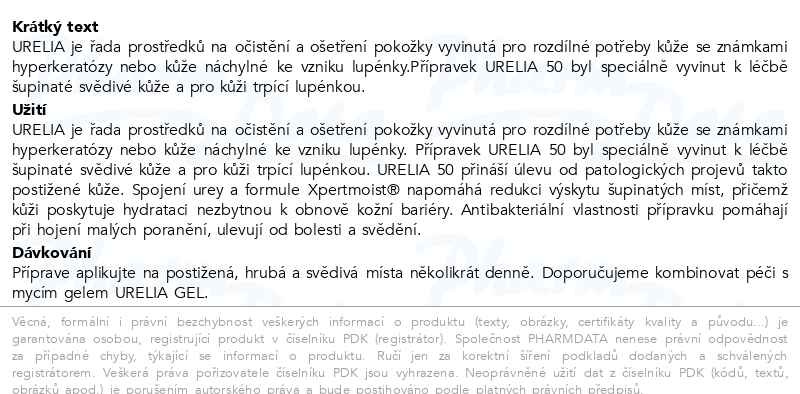 Příbalový leták - ISISPHARMA Urelia 50 balzám 40ml