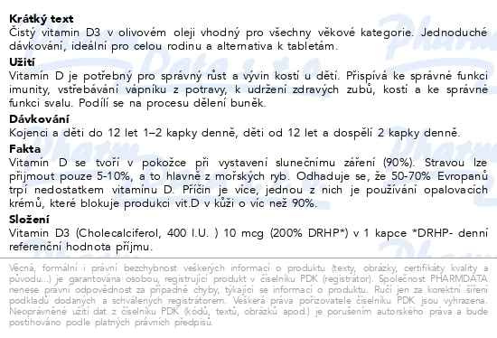 Příbalový leták - NatureVia Vitamin D3-Efekt 400 IU kap.10.8ml